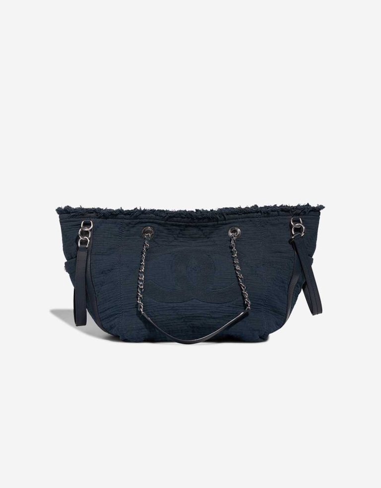 Chanel Deauville Medium Canvas Dark Blue Front | Vendez votre sac de créateur