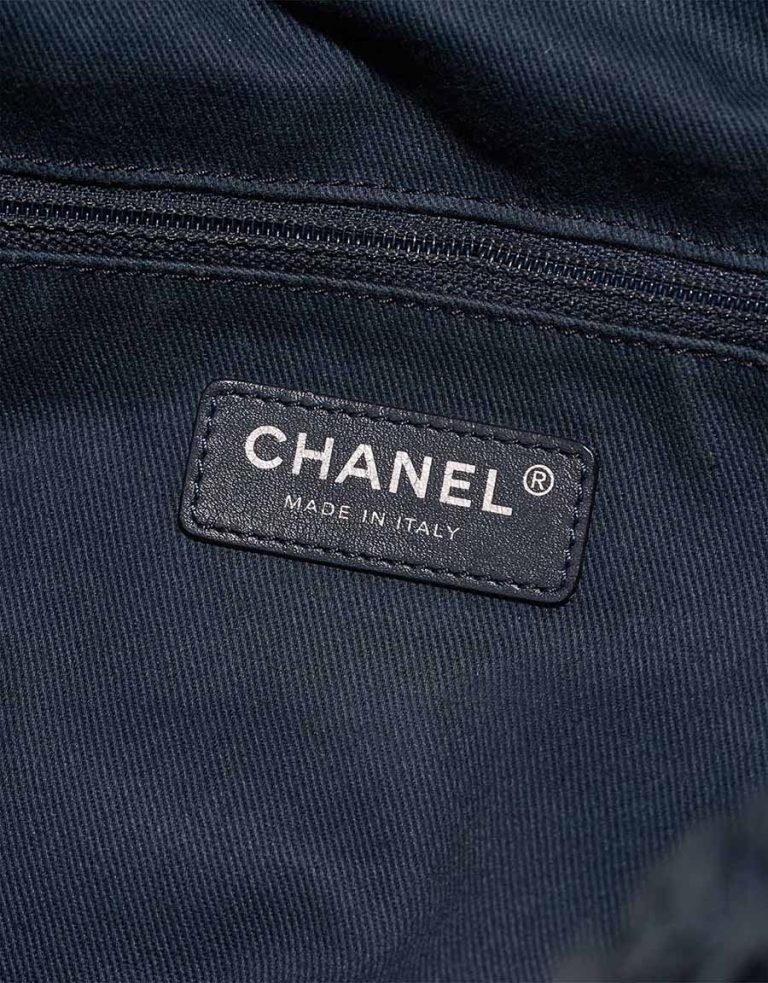 Chanel Deauville Medium Canvas Dark Blue Logo | Sell your designer bag