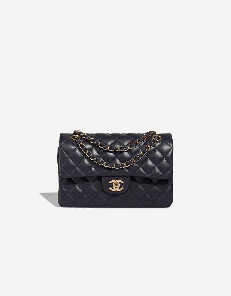 Chanel Timeless Klein Lammleder Dunkelblau Front | Verkaufen Sie Ihre Designer-Tasche