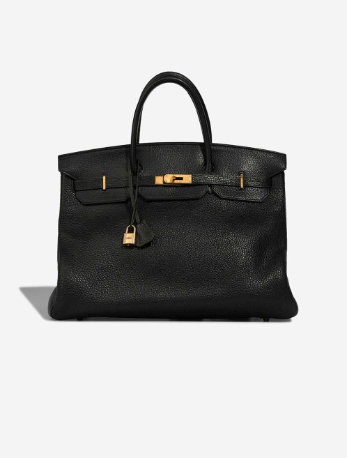 Hermès Birkin 40 Vache Fjord Schwarz Front | Verkaufen Sie Ihre Designer-Tasche