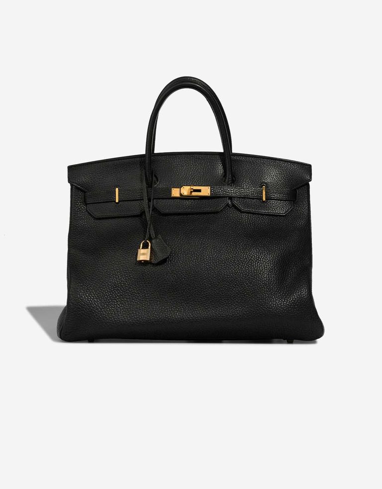 Hermès Birkin 40 Vache Fjord Black Front | Sell your designer bag