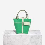 Hermès Picotin Cargo 18 Toile Goeland / Swift Vert Comics / Vert Fizz Front | Verkaufen Sie Ihre Designer-Tasche