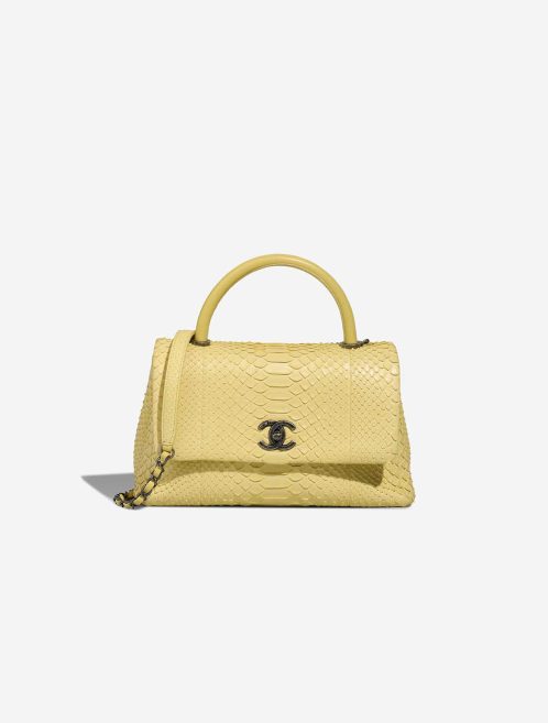 Chanel Timeless Handle Python Pastel Yellow Front | Sell your designer bag