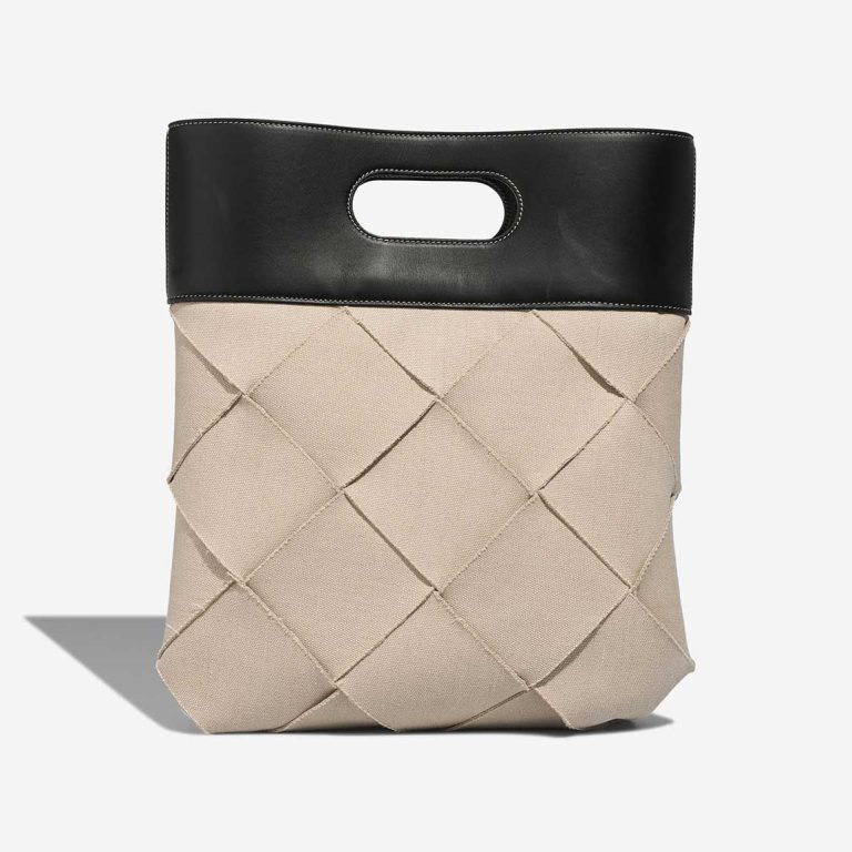 Bottega Veneta Slip Tote Kalbsleder / Canvas Naturel / Schwarz | Verkaufe deine Designertasche