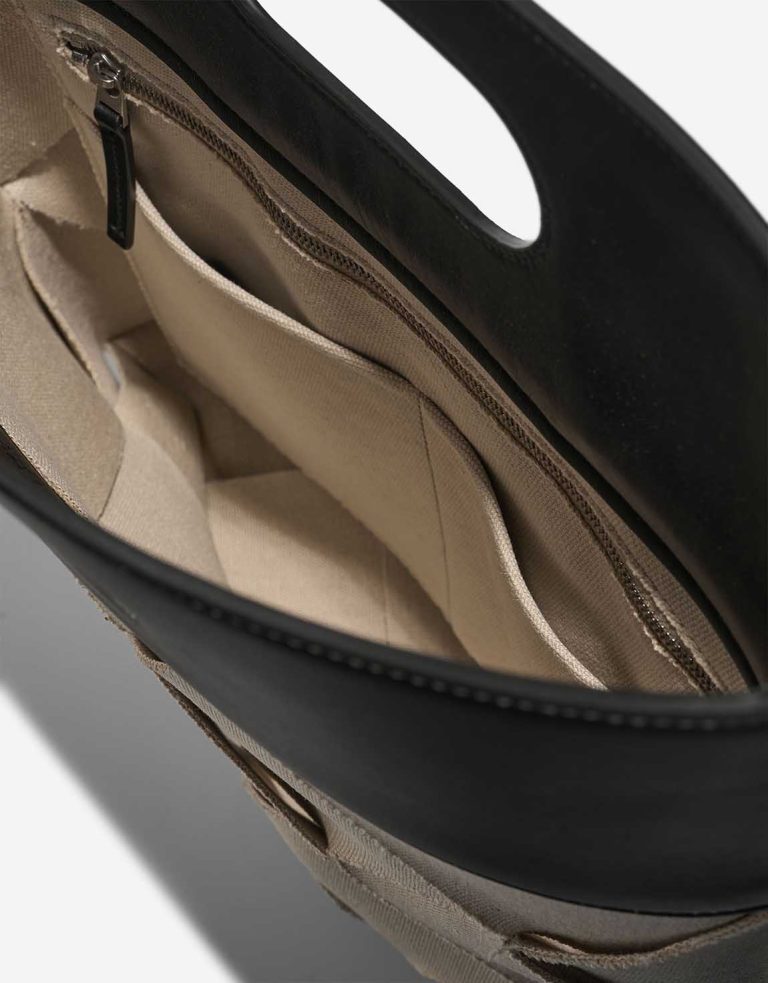 Bottega Veneta Slip Tote Kalbsleder / Canvas Naturel / Black Inside | Verkaufen Sie Ihre Designertasche