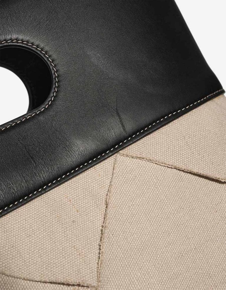 Bottega Veneta Slip Tote Kalbsleder / Canvas Naturel / Schwarz Gebrauchsspuren | Verkaufen Sie Ihre Designertasche