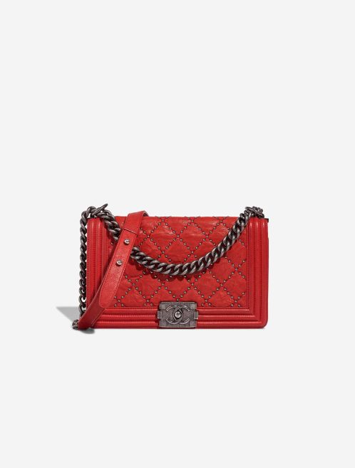 Chanel Boy Old Medium Calf Red Front | Sell your designer bag