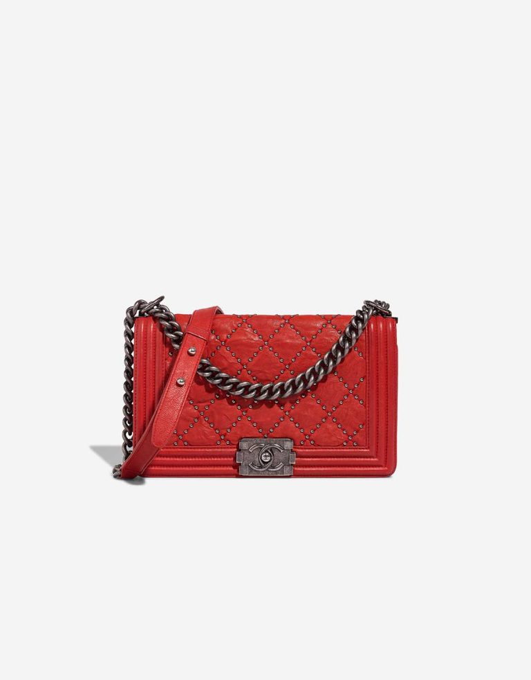 Chanel Boy Old Medium Calf Red Front | Vendez votre sac de créateur