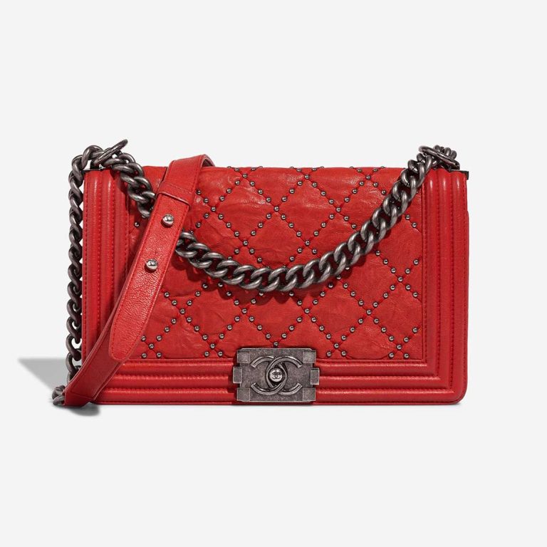 Chanel Boy Old Medium Calf Red Front | Vendez votre sac de créateur