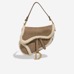 Dior Saddle Medium Shearling / Kalbsleder Braun / Weiß Front | Verkaufen Sie Ihre Designer-Tasche