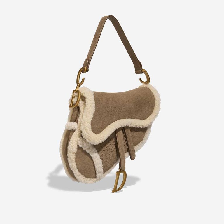 Dior Saddle Medium Shearling / Calf Brown / White | Sell your designer bag