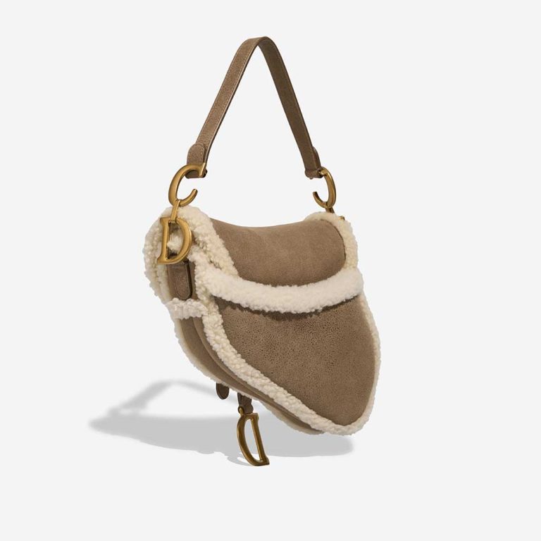 Dior Saddle Medium Shearling / Calf Brown / White | Sell your designer bag