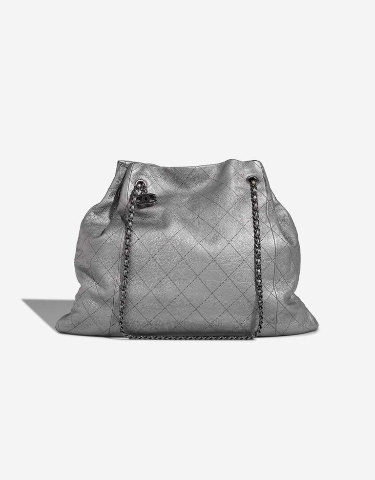 Chanel Drawstring Calf Grey Front | Sell your designer bag