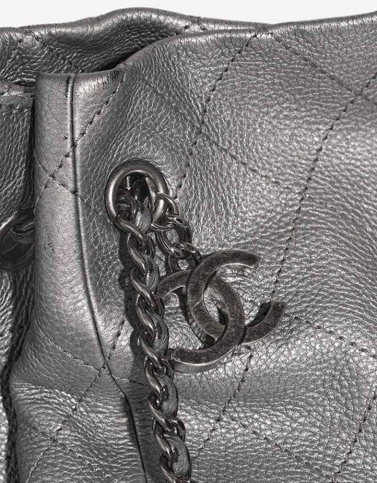 Chanel Drawstring Calf Grey Closing System | Sell your designer bag