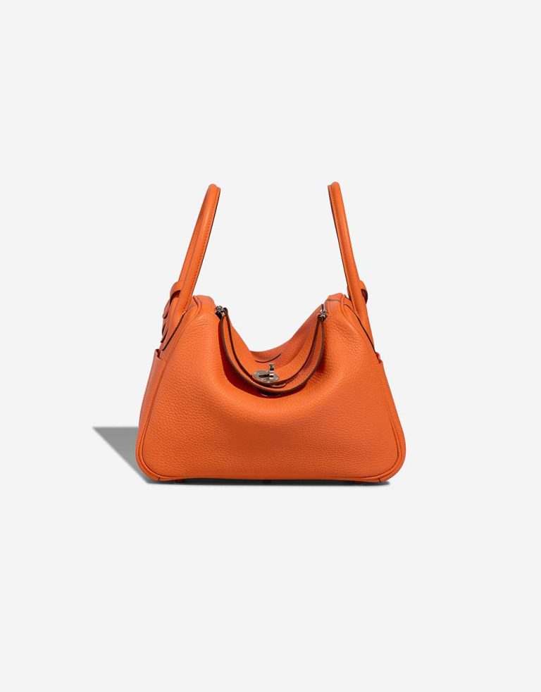 Hermès Lindy 26 Taurillon Clémence Orange Minium Front | Sell your designer bag