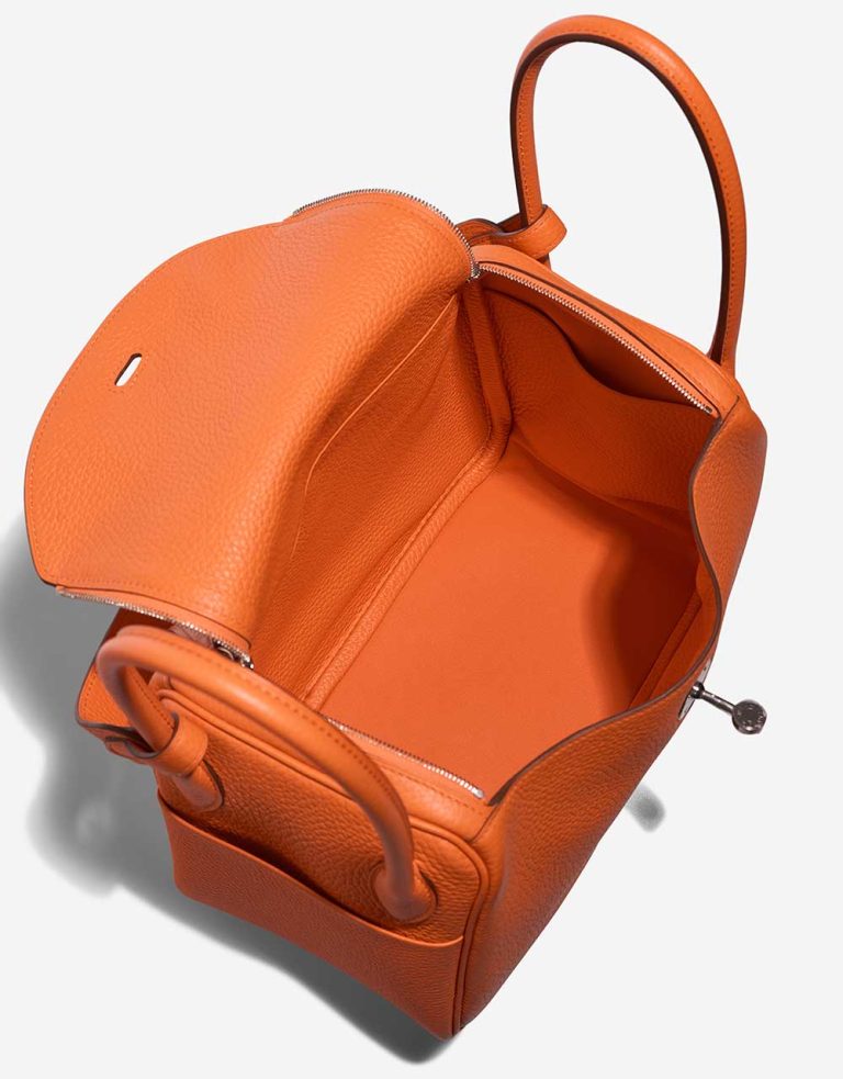 Hermès Lindy 26 Taurillon Clémence Orange Minium Inside | Verkaufen Sie Ihre Designer-Tasche