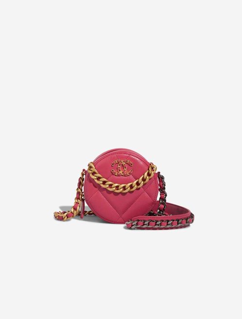 Chanel 19 Runde Clutch Lammleder Rosa Front | Verkaufen Sie Ihre Designer-Tasche