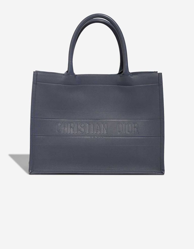 Dior Book Tote Medium Kalbsleder Blue Front | Verkaufen Sie Ihre Designertasche