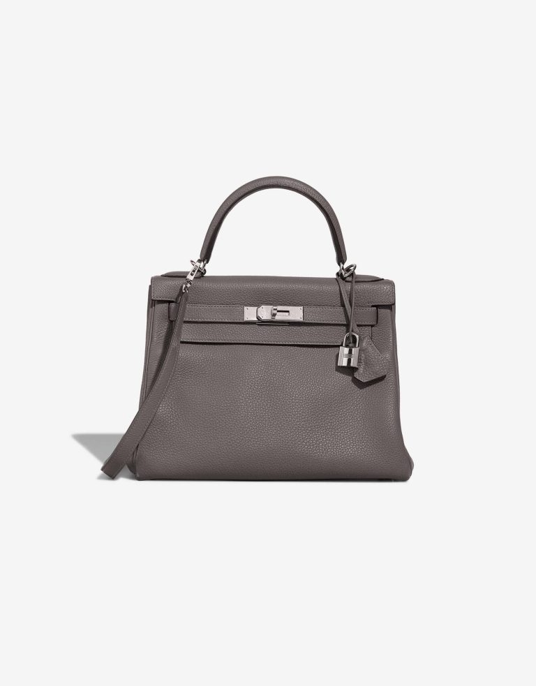 Hermès Kelly 28 Clémence Gris Meyer Front | Sell your designer bag