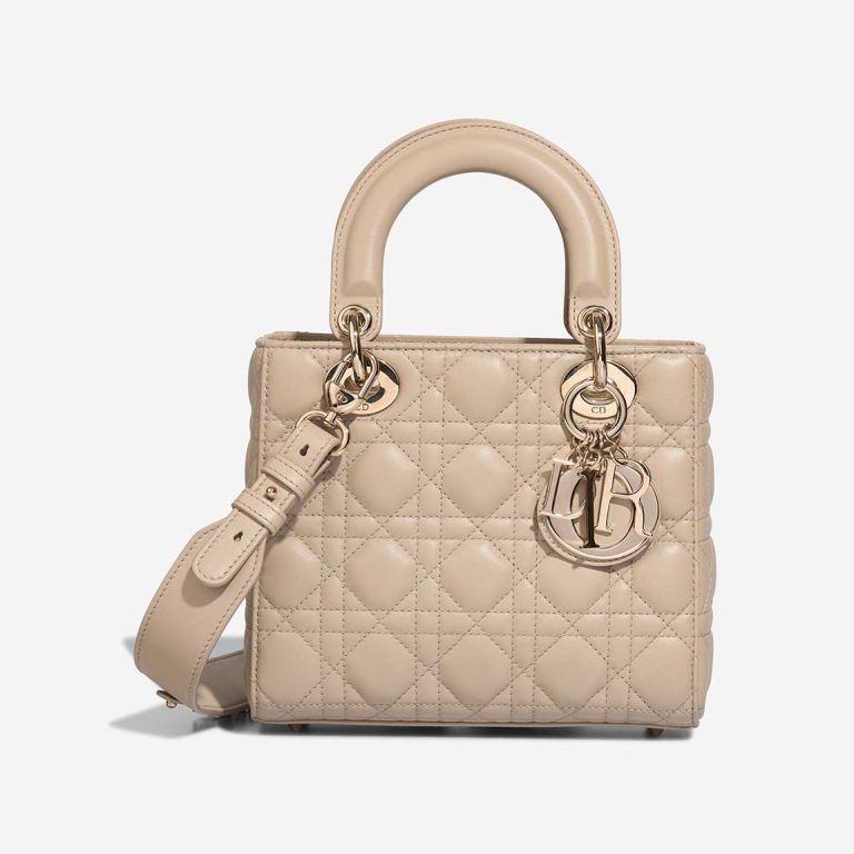 Dior Lady Small Lamb Beige Front | Sell your designer bag