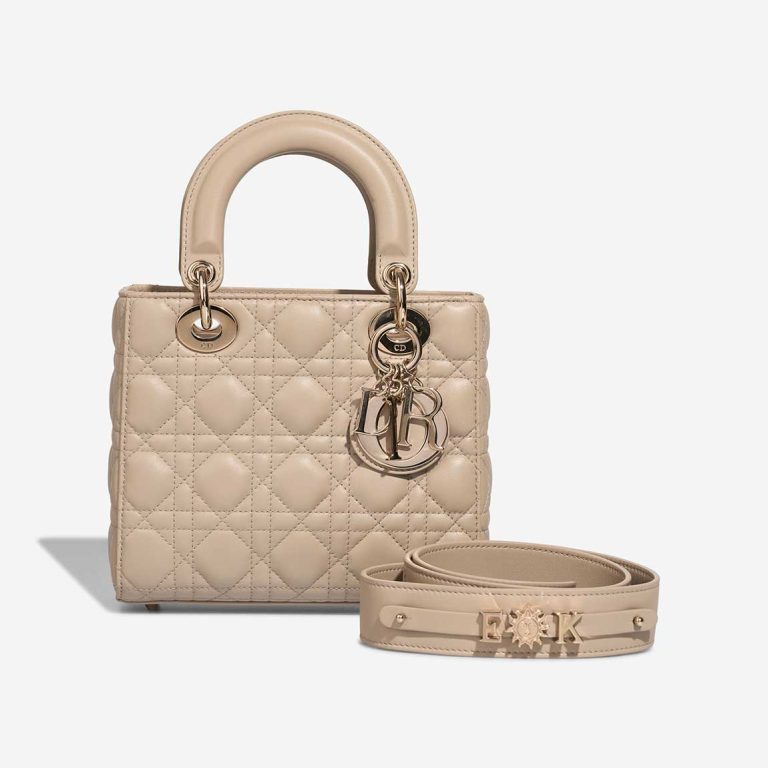 Dior Lady Small Lamb Beige Front | Sell your designer bag