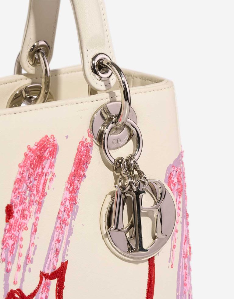 Dior Lady Medium Calf / Sequins White / Multicolour Closing System | Sell your designer bag