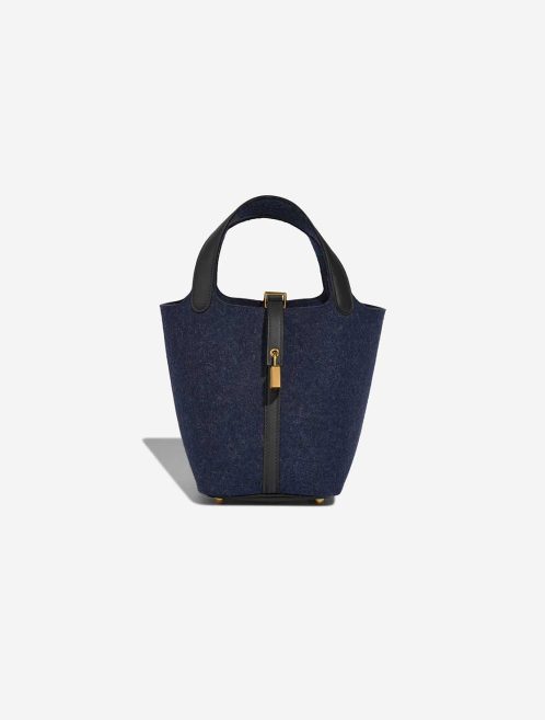 Hermès Picotin 18 Swift / Feutre Wool Bleu Nuit / Caban Front | Verkaufe deine Designertasche