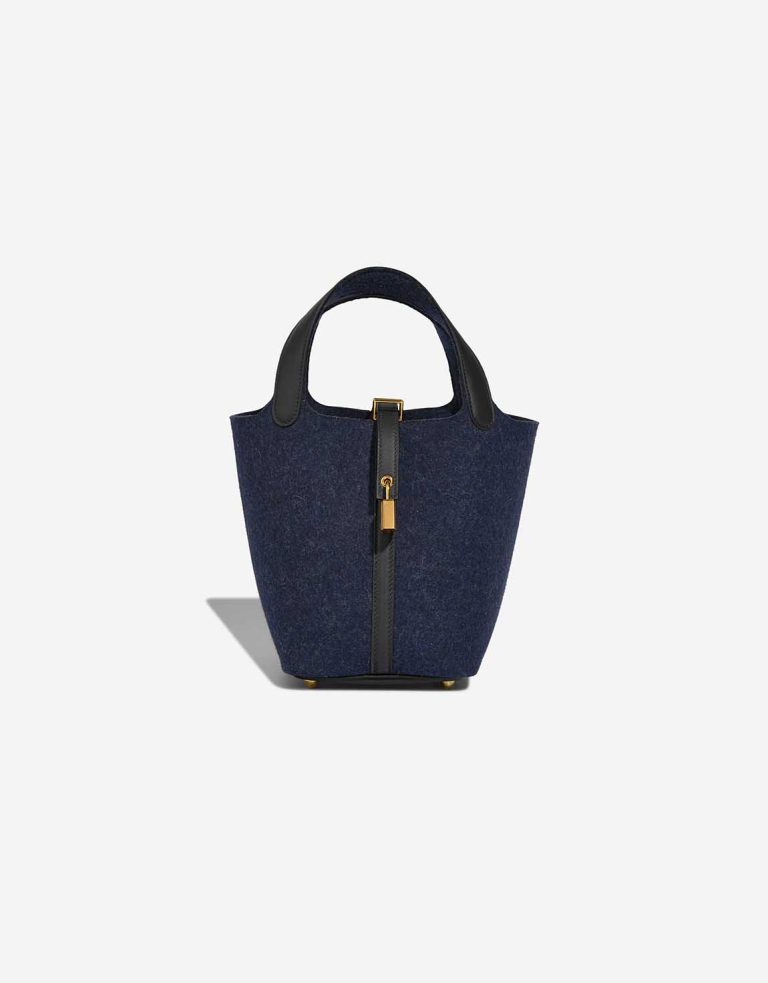 Hermès Picotin 18 Swift / Feutre Wool Bleu Nuit / Caban Front | Sell your designer bag