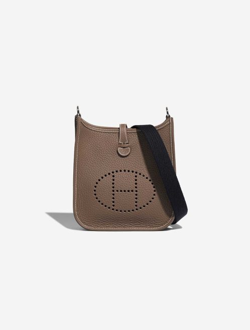 Hermès Evelyne 16 Taurillon Clémence Étoupe / Bleu Indigo Front | Verkaufen Sie Ihre Designer-Tasche