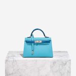 Hermès Kelly Mini Epsom / Alligator Mississippi Bleu du Nord / Zellige Front | Verkaufe deine Designertasche