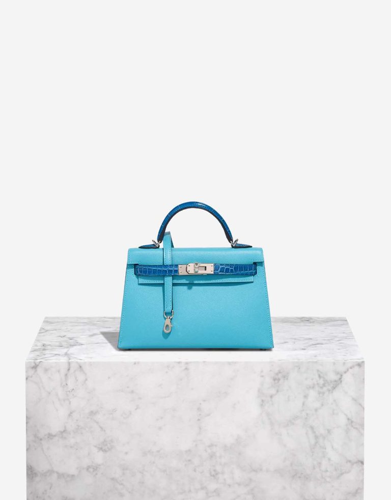 Hermès Kelly Mini Epsom / Alligator Mississippi Bleu du Nord / Zellige Front | Sell your designer bag