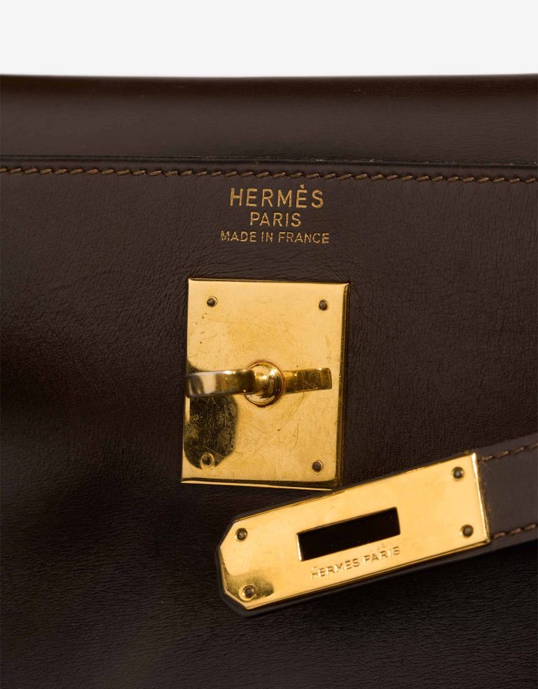 Hermès Kelly 32 Box Chocolate Logo | Sell your designer bag