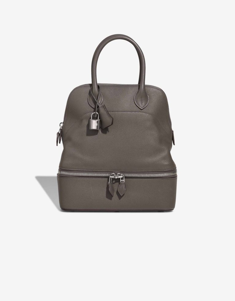 Hermès Bolide Secret Evercolor Gris Meyer Front | Verkaufen Sie Ihre Designer-Tasche