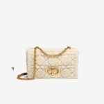 Dior Caro Medium Shearling / Suede White / Brown Front | Sell your designer bag