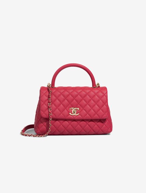 Chanel Timeless Handle Medium Caviar Red Front | Sell your designer bag