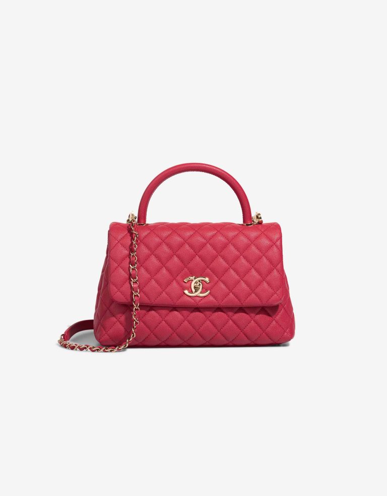 Chanel Timeless Handle Medium Caviar Red Front | Sell your designer bag