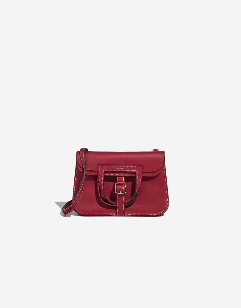 Hermès Halzan Mini Swift Rouge Grenat Front | Vendez votre sac de créateur