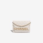 Chanel Enchained Wallet On Chain Calf White Front | Sell your designer bag