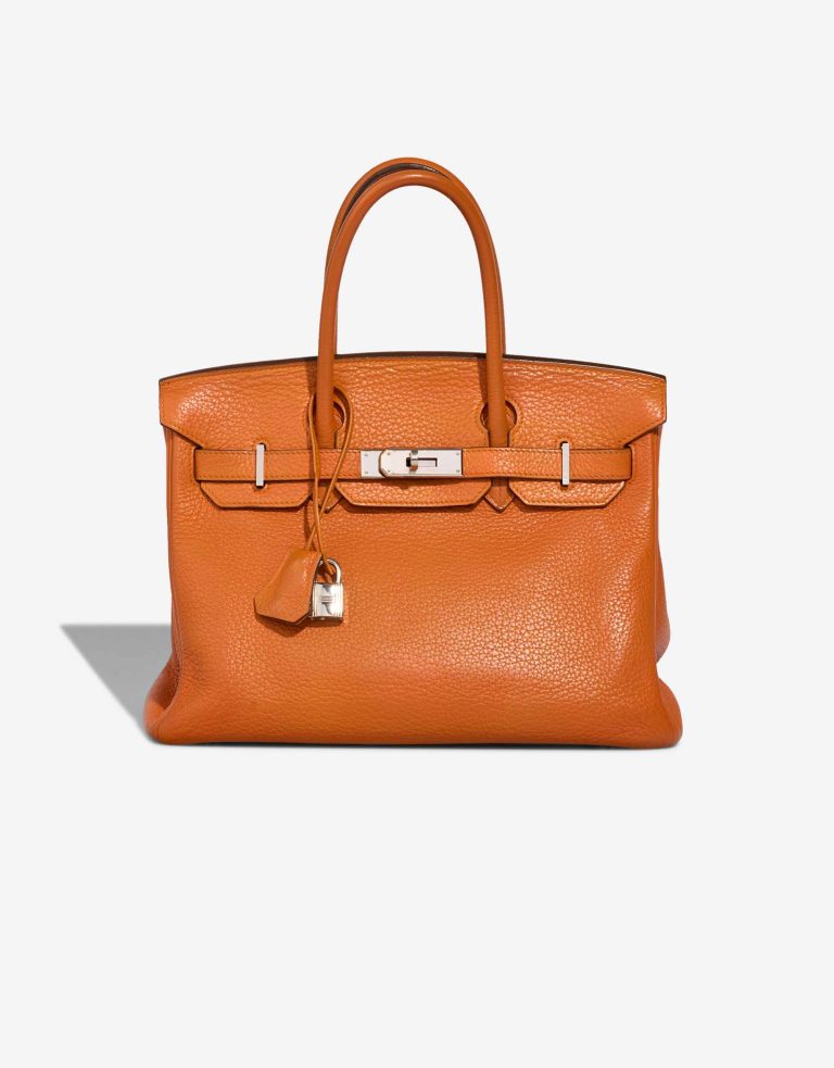 Hermès Birkin 30 Clémence Orange Front | Verkaufen Sie Ihre Designer-Tasche