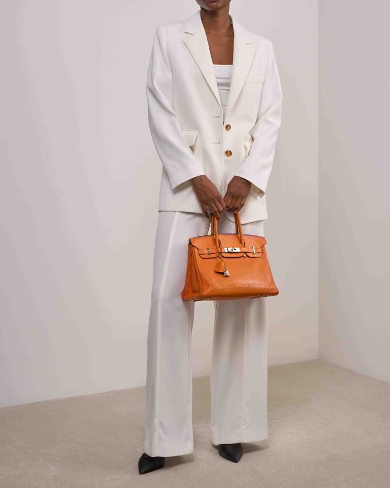 Hermès Birkin 30 Clémence Orange Front | Vendez votre sac de créateur