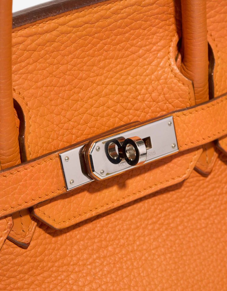 Hermès Birkin 30 Clémence Orange Système de fermeture | Vendre votre sac de créateur