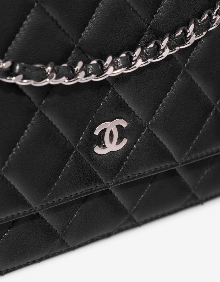 Chanel Timeless Wallet On Chain  Lammleder  Schwarzes Verschluss-System | Verkaufen Sie Ihre Designer-Tasche