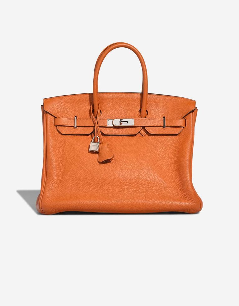 Hermès Birkin 35 Orange Clémence Front | Sell your designer bag