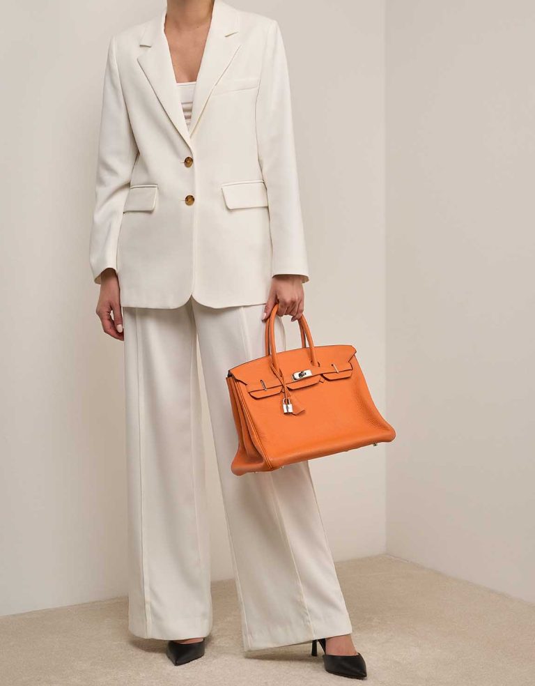 Hermès Birkin 35 Orange Clémence Front | Sell your designer bag