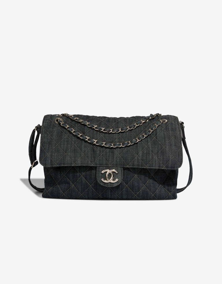 Chanel Timeless Maxi Denim Dark Blue Front | Vendez votre sac de créateur