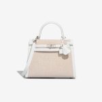 Hermès Kelly 25 Swift / Toile New White / Écru / Beige Front | Vendez votre sac de créateur