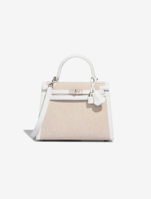 Hermès Kelly 25 Swift / Toile New White / Écru / Beige Front | Sell your designer bag