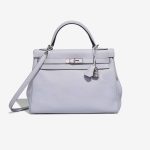 Hermès Kelly 32 Taurillon Clémence Bleu Pale Front | Verkaufen Sie Ihre Designertasche