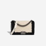 Chanel Boy Old Medium Shearling / Calf White / Black Front | Sell your designer bag