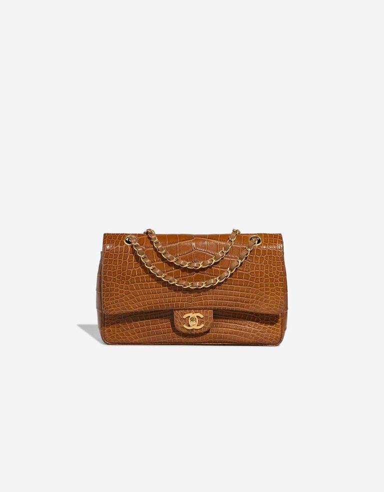 Chanel Timeless Medium Alligator Braun Front | Verkaufen Sie Ihre Designer-Tasche